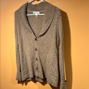 Banana Republic Gray Cardigan Sweater Shawl Collar Knit